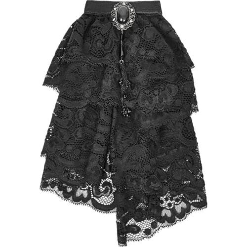 Punk Rave Gothic Victorian Steampunk Jabot Ruffle Neck Tie Vintage Pin up Acc s173