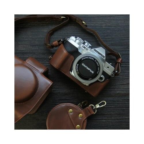 High Qaulity Cartoon PU Leather Camera Case Full For Olympus OMD EM10 Mark IV Camera Body Bag Cover Protective sleeve With Strap