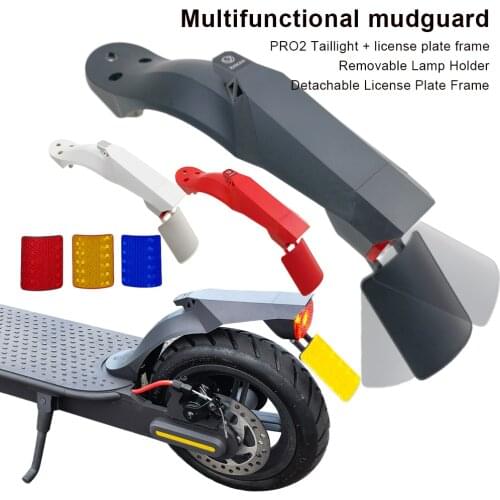 Electric Scooter Rear Fender Tire Mudguard with Adjustable License Plate Holder for Xiaomi M365/Pro/Pro2 Scooter Tail Fender
