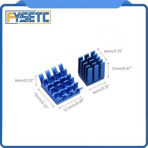 1 Set of 2pcs Blue Raspberry Pi Heatsinks Cooler Aluminum With Adhesive Heat Sink Set Kit For Cooling Raspberry Pi 3 / 2 Model B