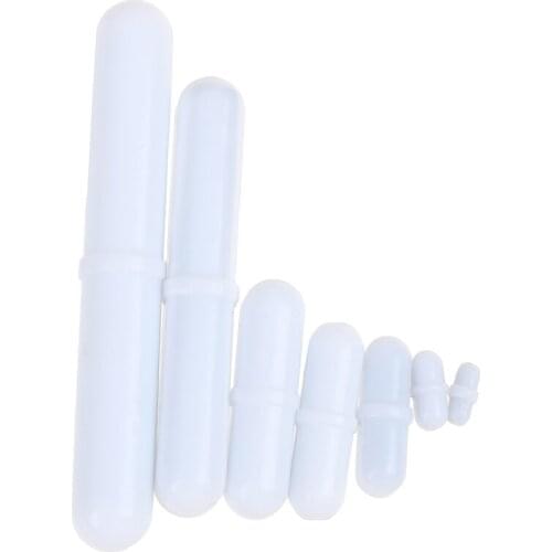 1pcs 7 Sizes PTFE Magnetic Stirrer Mixer Stir Bar White Color Without Pivot Ring