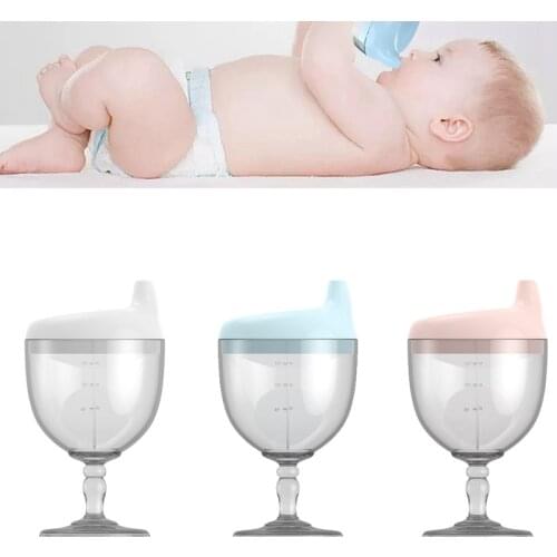 150ML Baby Infant Learning Drinking Bottles Creative Wine Glass Shaped Kids Toldder Nursing Bottle Feeding Goblet Duckbill Cup