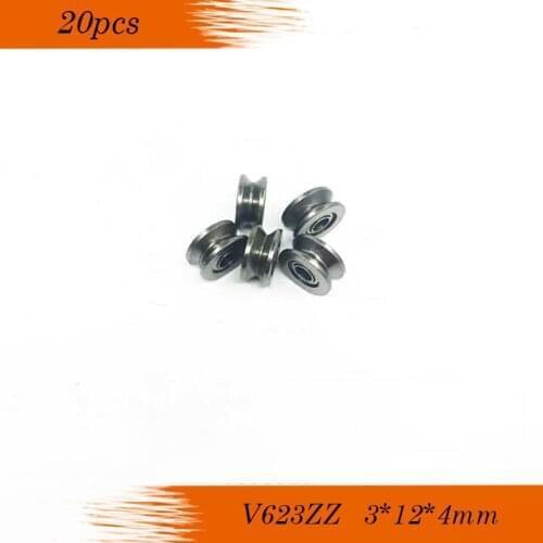 20pcs V623ZZ bearing Steel V Groove Sealed Ball Bearing 623VV Guide Track Roller Bearing V623 Embroidery Machine Bearing