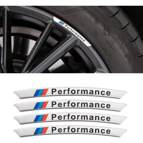 4pcs Aluminium Alloy Car Wheel Hub Stickers Power Performance M Emblem Accessories For BMW E30 E34 E36 E39 E46 E53 E60 F10 F20