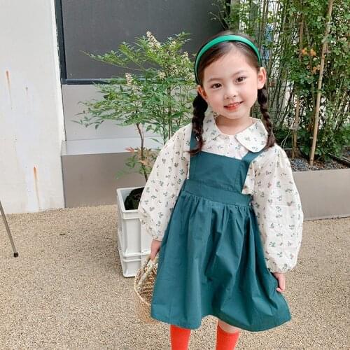 Girls Suits Dress +Blouse 2021 Blue Thicken Winter Autumn Warm Kids Teenagers Outwear Kids Cotton Sport Suits Children Clothing