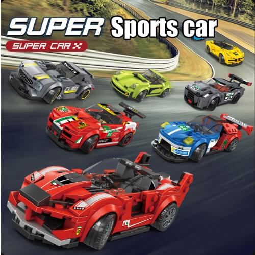 City Racing Car Speed Champions Sports Model Building Blocks Bricks Classic Rally Super Racers F1 Great Vehicles kits