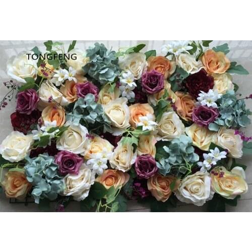 Artificial silk hydrangea rose 3D flower wall wedding backdrop decoration flower stage Decoration Mixcolor 10pcs/lot TONGFENG