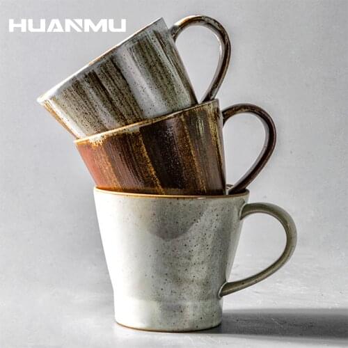 Retro Ceramics Japanese Stoneware Pattern Cup Mug Gift Coffee Handel Couple Ceramic Souvenir Wedding Bridal Gifts Milk Teacup