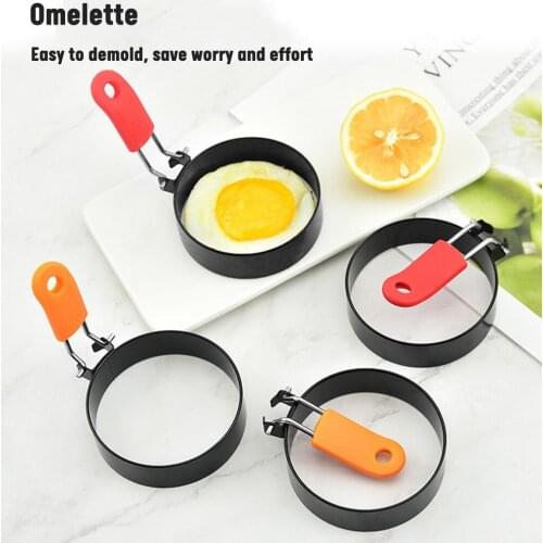 Stainless Steel Omelette Ring Iron Spray Non-stick Round Omelette Set Fried Egg Shaper Creative Mold Kitchen Accessories Gadgets