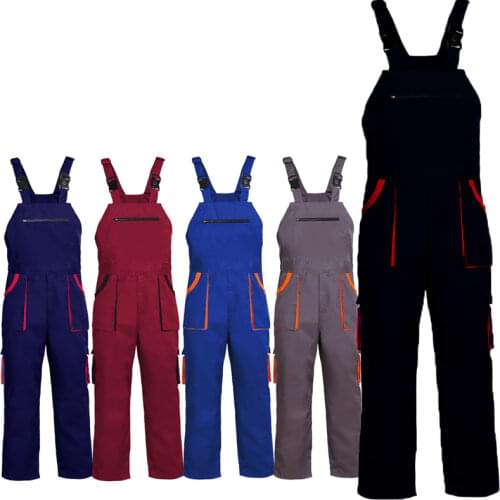 Bib Overalls Men Women Work Clothing Plus Size Protective Coveralls Strap Jumpsuits with Pockets Uniforms Sleeveless Bib Pants