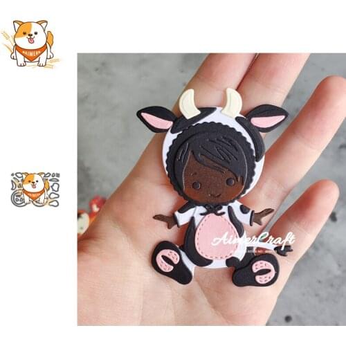 Cow Baby Animal Metal Cutting Dies Mold Knife Scrapbooking Stencil DIY Embossing Craft Die Cuts Card Making New Dies For 2020