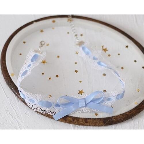 Lolita Princess Sweet Lace bowknot Short Necklace Choker Woman Accessories Cosplay necklace B1309