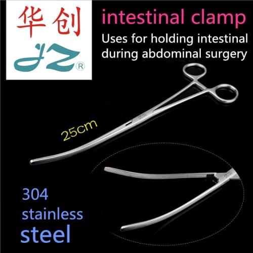 JZ Anorectal instruments Medical intestinal forceps oblique straight teeth 304 stainless steel Shanghai Operating Instrument