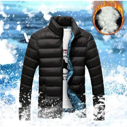 Men Winter Stand Collar Zip Cotton Liner Warm Outerwear Slim Down Coat Jacket men Clothing пуховик мужской зимний 2020
