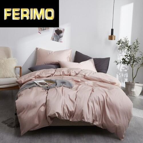 Soft Silky Solid Champagne,Grey,Black Duvet Cover set Luxury Egyptian Cotton Brief Bedding set Bed sheet Twin Queen King Size