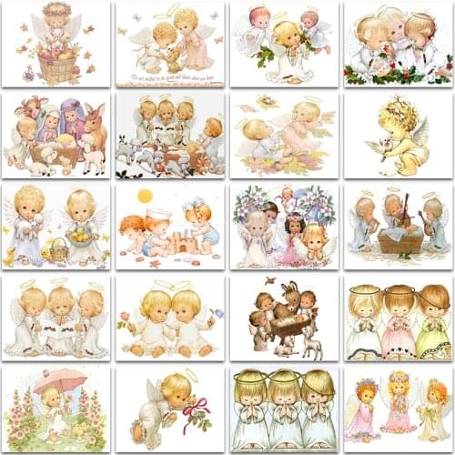 Full Square&Round 5D Diamond Painting Kit Paint Cartoon Angel Girl princess Cupid embroidery mosaic Cross stitch home decor Gift