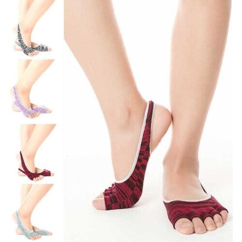 Yoga Socks Hot Sale Pure Cotton Open Toed Bare Heel Yoga Gym Sports Socks Absorb Sweat Breathable Fitness Sport Yoga Socks