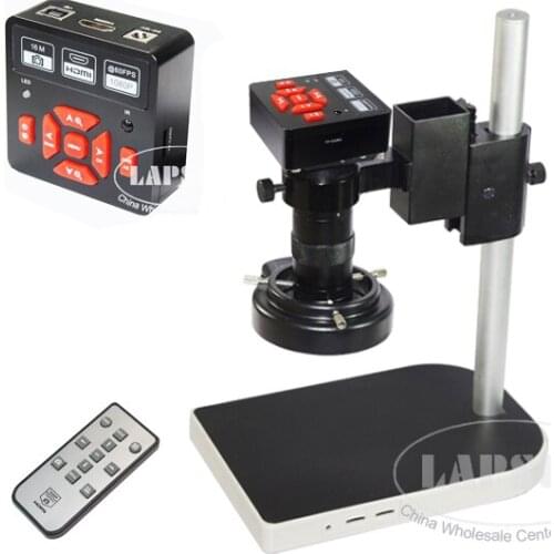 2018 Latest 10X 100X 16MP Full HD 1080P 60FPS HDMI USB HD Output Industry C-Mount Microscope Video Camera for Phone PCB Repair