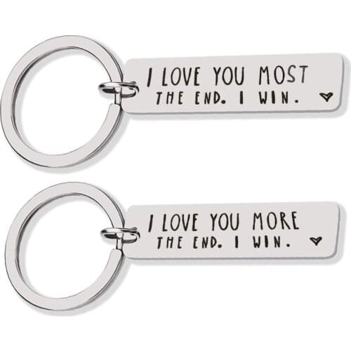 The New I LOVE YOU MORE THE END Couple Stainless Steel Keychain Exquisite Fashion Gift Pendant
