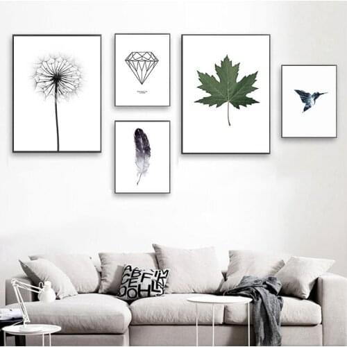 Deer Feather s Landscape Painting Wall Art Canvas Prints Fashion Baby Kids Room Bedroom Modular Pictures Home Decor