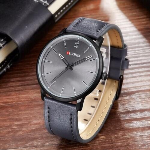 CURREN Genuine leather Casual Sport Watch Men Urltra Thin Case Fashion Male Watches Quartz-Watch Relogio Masculino
