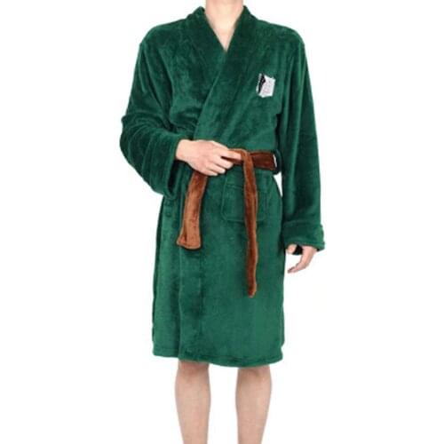 Attack on Titan Cosplay Pajamas Sleepwear Robe Shingeki No Kyojin Survey Corps Pajamas Flannel