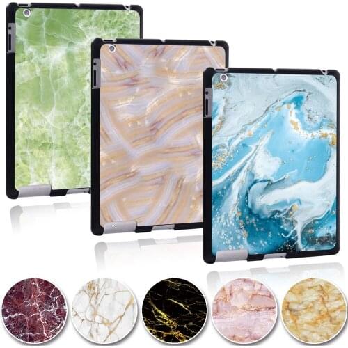 KK&LL For iPad 2 3 4 A1460 A1459 A1458 1416 A1430 A1403 A1395 A1396 A1397 tablet PC Plastic marble pattern Slim Stand Case Cover