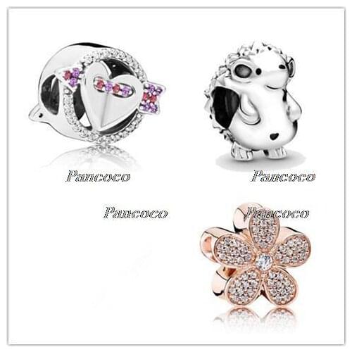 925 Sterling Silver Bead Charm Nino The Hedgehog Charm Fit Pandora Bracelets & Necklace Women Diy Jewelry