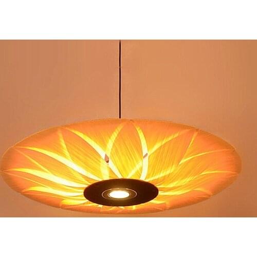 Southeast Asian wood veneer LED pendant lamps restaurant living room bedroom room hotels bamboo pendant lights ZA62 ZL121 YM