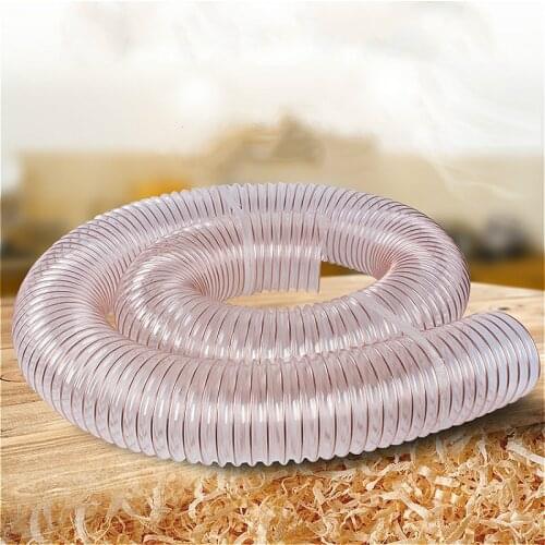 Dia.25-200mm Transparent PU tube Static dissipative polyurethane hose dust suction vacuum fume exhaust hose flexible tube- clear