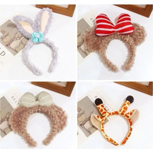 1PC Fashion Women Girls Rabbit Ears Hairband Elastic Headdress Headband Hair Accessories Makeup Wash Face Turbans Gifts