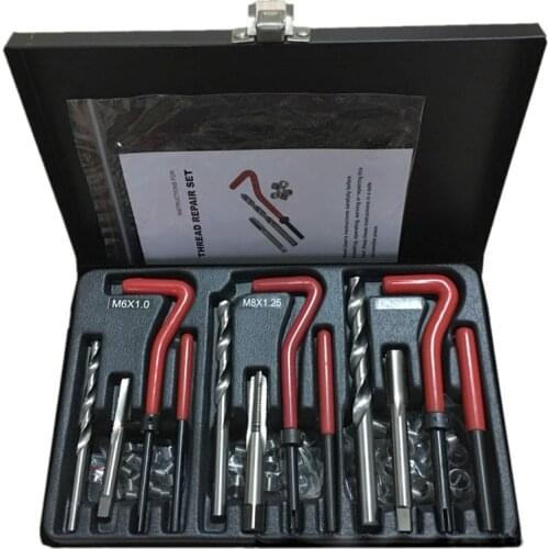 Car Care Repair Parts Thread Repair Kit for M6 M8 M10 Lubricant Re-Thread Tool 88Pc Inserts Drill Tap Set