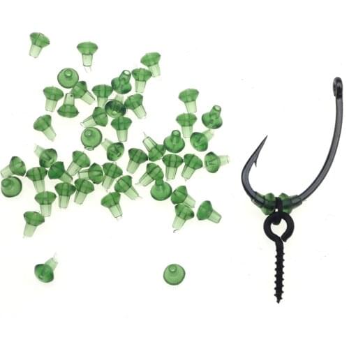 Rompin 50pcs/lot Carp Fishing Bait Stop Beads Holder Boilie Rubber Hook Earring Backs Stoppers Earring Nuts Clutches Accessories