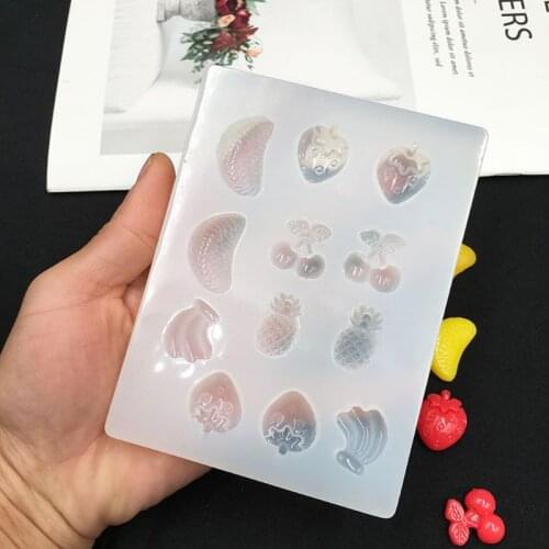 Handmade Strawberry Banana Pineapple Orange Epoxy Resin Mold Fruit Pendant Mold Dried Flower Resin Decorative DIY Hand Crafts