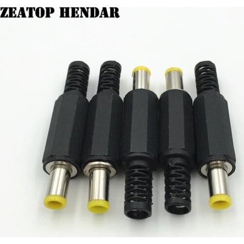 500Pcs 5.0 x 1.0 / 5.5 x 1.7 / 6.0 x 1.2 / 7.0 x 1.2 MM DC Power Male Plug Socket Jack Yellow Head Plastic Handle DIY Connector