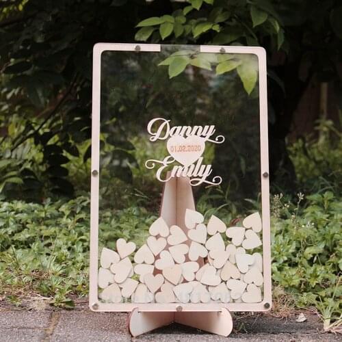Wedding Guest Book Drop Box - Guest Book Frame - Wedding Guestbook Alternative - Drop Heart Guestbook - Guest Book Heart