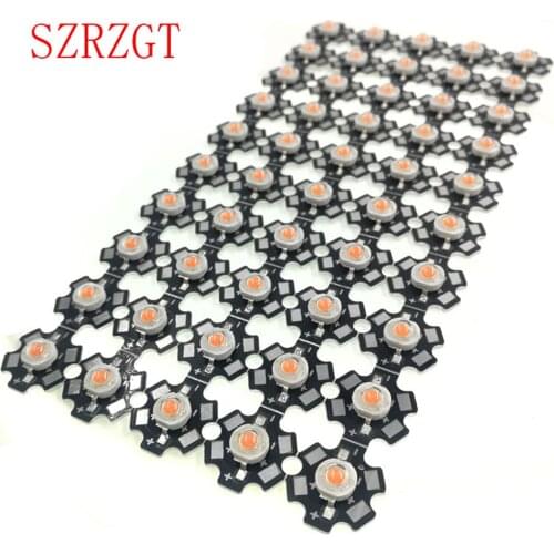 100pcs/lot 3W 45mil 380nm-840nm 3.2-3.6v 700mA Full Spectrum LED Grow Light Diodes For Plant Grow with 20mm Black PCB star