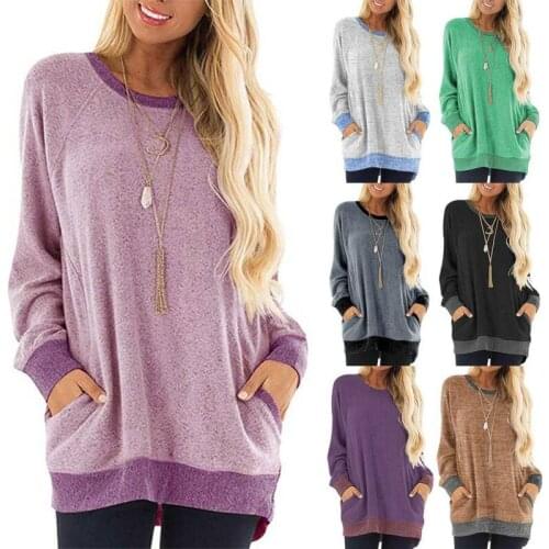 Look thin Women Long Sleeve Tunic Top Ladies Loose Casual Pullover Jumper Blouse
