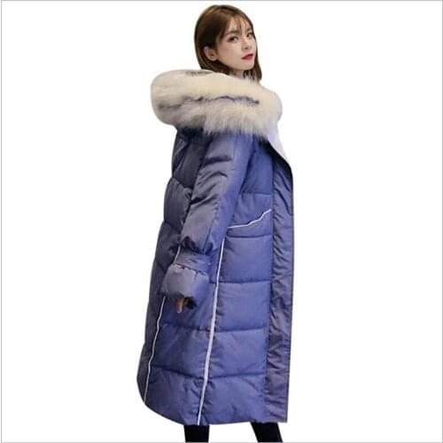 High quality 2019 women winter jacket long hooded warm thicken winter coat women solid cotton padded female parka Z159