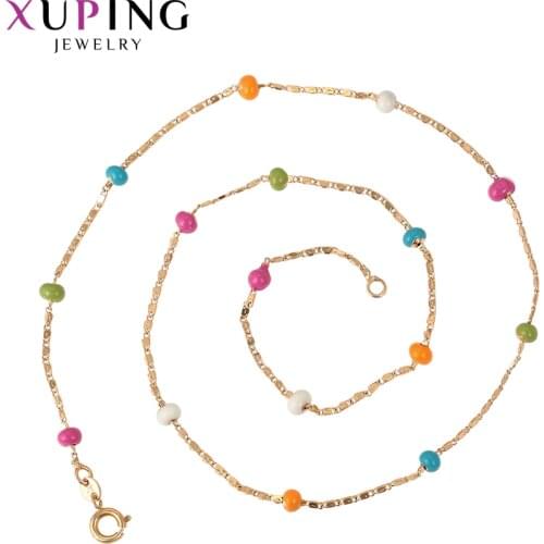 Xuping Trendy Jewelry Round Shape Gold-color Plated Chains Romantic Necklace for Women Valentines Day Gifts 46109