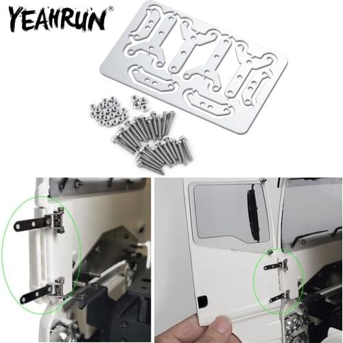 YEAHRUN 4Pcs Metal Alloy Side Door Hinge for Tamiya 1/14 RC Trailer Tractor Truck Car Upgrade Parts Accessories