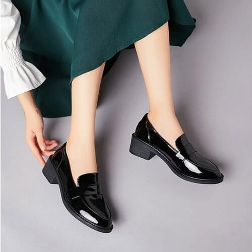 Size 34-40 Platform creepers european brand oxford shoes women chunky espadrilles shine leather flats shoes Italian scarpe donna