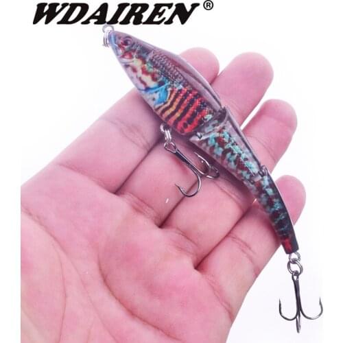 1Pcs Multi-Jointed Fishing Lure 9.5cm 8g 3 knots Lifelike Swimbait Crankbait Hard Fish Bait Pesca fishing Tackle lures WD-419