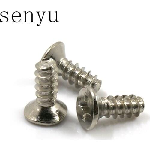 LUCHANG 1000PCS M1.2 M1.4 M1.7 M2 Nickel Micro Electronic Screw Flat Countersunk Head Flat Tail Self - Tapping Screws