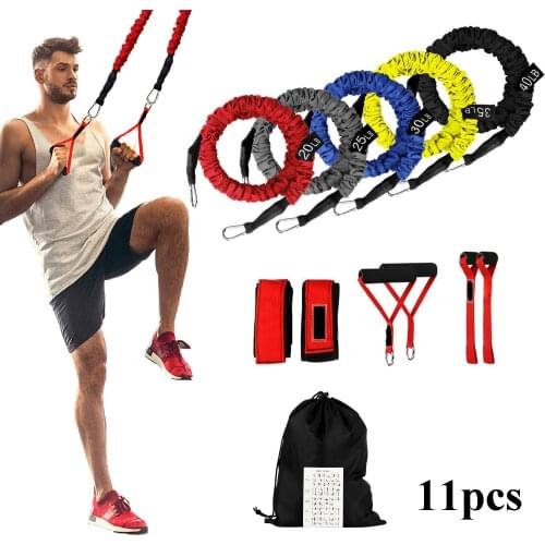 150 Lbs 11 Pcs Resistance Bands Set Fitness Bands Resistance Gym Equipment Exercise Bands Pull Rope Fitness Elastic Training