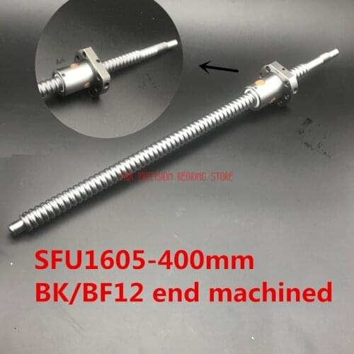 2021 Sale Linear Rail Cnc Router Parts AXK Sfu1605 400mm Bk/bf12 Machined Ball Screw : 1pc Rm1605 L400mm+1pc Nut Cnc Parts