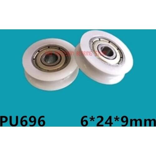 2021 Sale New Arrival With U Groove Wrapped Plastic Nylon Bearings, Embedded 696 Inner Diameter Size 6*24*9mmu Type Pulley