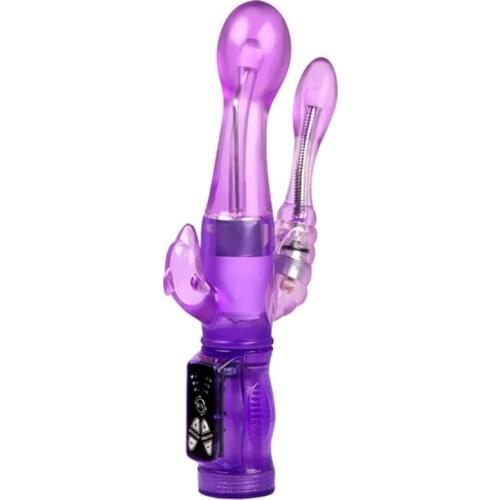 3 Frequency Vibration Rotation Double-headed Vibrator G Spot Prostate Massager Clitoral Stimulation Masturbation Sex Toy