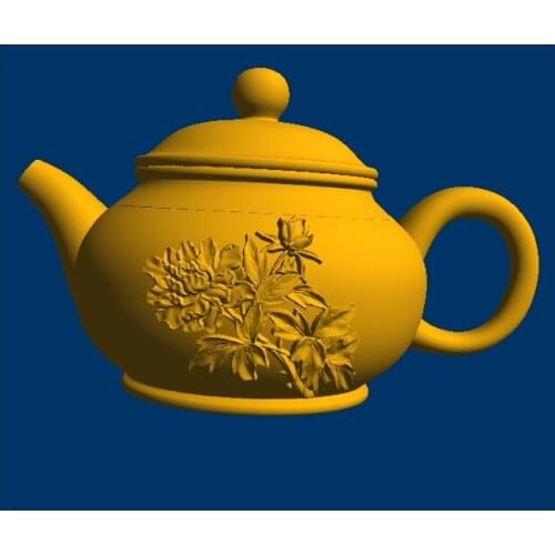 3D model relief for cnc in STL format Purple clay teapots