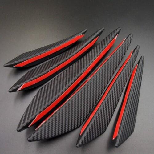 6PCS Universal Front Bumper Lip Diffuser Splitter Fins Body Spoiler Canards Valence Chin Car Tuning Sticker
